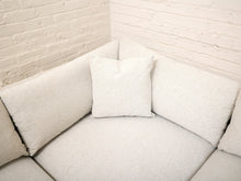 Modern Cream Tweed L-Shaped Sectional Sofa with Chaise