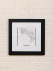 Palm Springs Street Map Framed Minimal City Map Print in Black and White