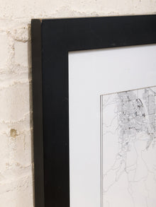 Palm Springs Street Map Framed Minimal City Map Print in Black and White