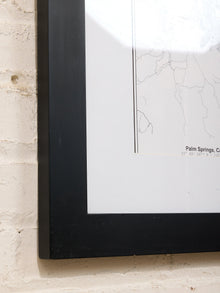 Palm Springs Street Map Framed Minimal City Map Print in Black and White