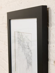 Palm Springs Street Map Framed Minimal City Map Print in Black and White