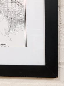 Palm Springs Street Map Framed Minimal City Map Print in Black and White