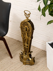 Antique 1930s Brass Folding Fan Fireplace Screen with Classical Figural Motif