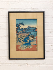 Original 19th-Century Japanese Ukiyo-e Woodblock Print Titled "Kneeling Geisha" (or Bijin by the Coast), Created by the Prolific Edo-Period Master Utagawa Kunisada (also known as Toyokuni III, 1786–1865)#2