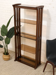 Tall Vintage Wood Bookcase & Display Shelf