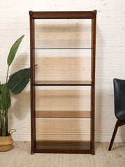 Tall Vintage Wood Bookcase & Display Shelf