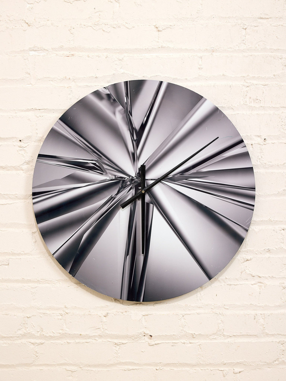 Contemporary Clock, Abstract, Art, Folded Illusion