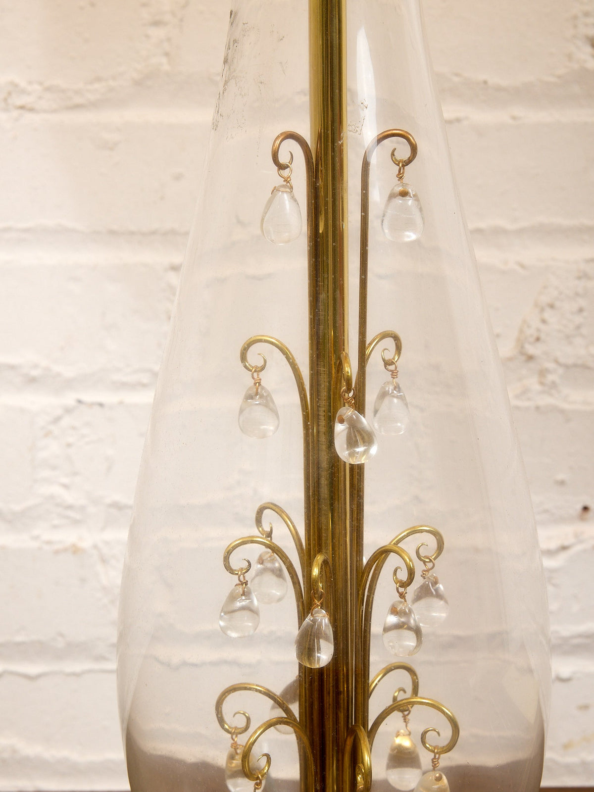 Vintage Table Lamp with Crystals Inside