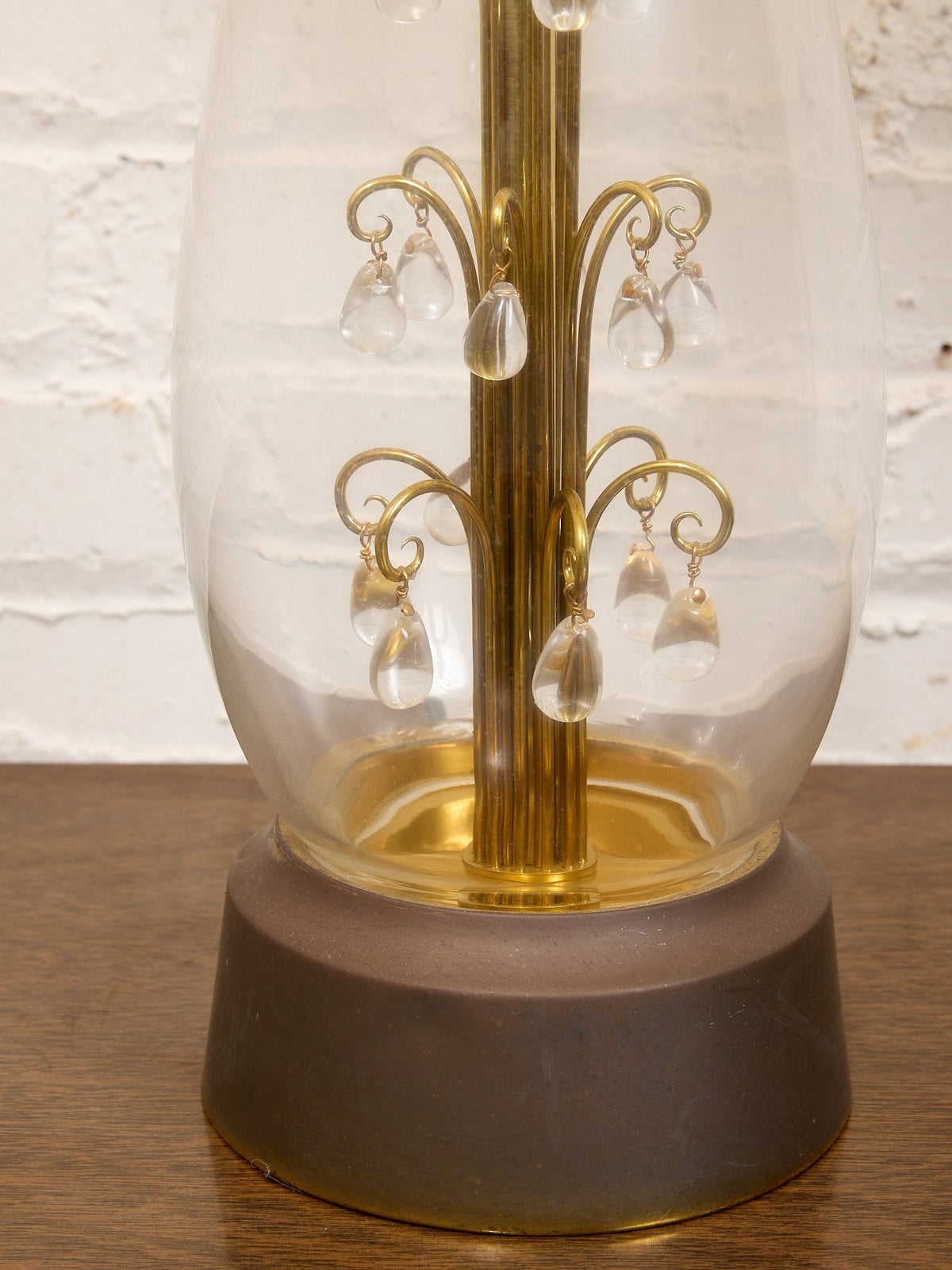 Vintage Table Lamp with Crystals Inside