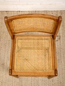Oak Vintage Rattan Counter Height Chair