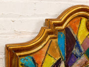 Fractured Visage by Spencer Collins Cubist Expressionist Portrait in Ornate Gilt Frame