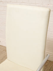 Vintage Postmodern White and Chrome Cantilever Armchair