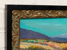 Desert Wildflowers by Spencer Collins Framed Landscape Painting with Mountains