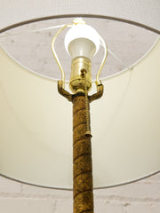 Vintage Hollywood Regency Floor Lamp with Integrated Glass Table