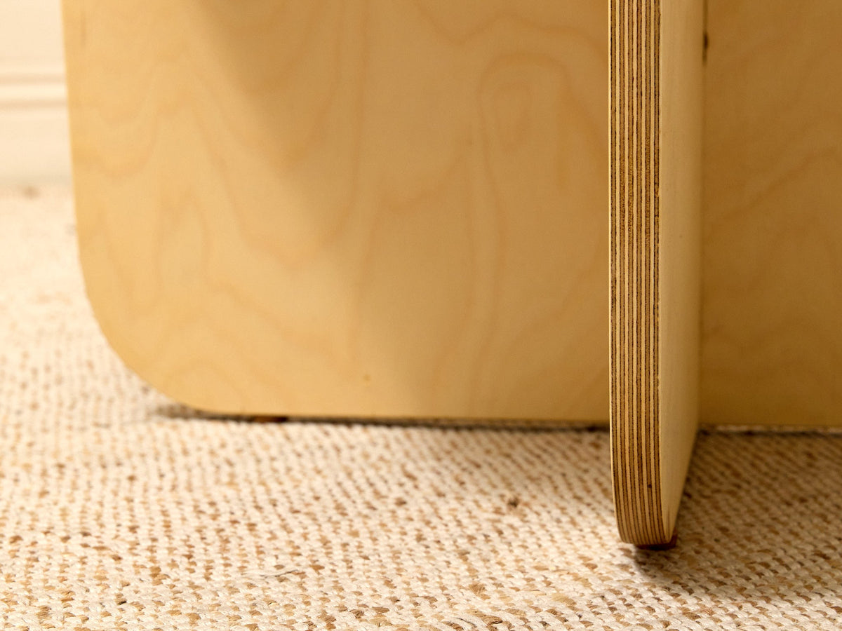Postmodern Style Sculptural Blonde Wood Coffee Table