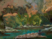 Aaron Donovan Original Expressionist Mountain Lake Landscape Painting