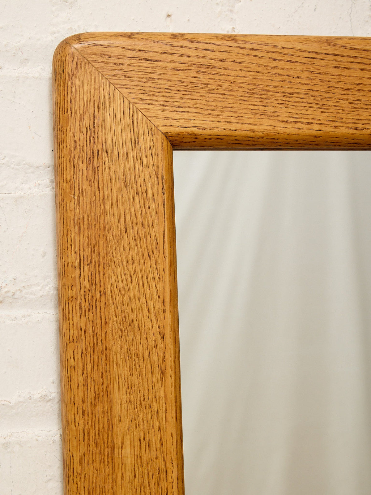 Vintage Mid-Century Modern Oak Rectangular Wall Mirror