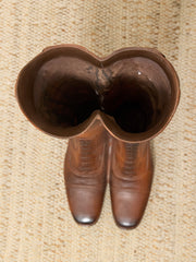 Vintage Leather Riding Boot Umbrella Stand with Equestrian Style