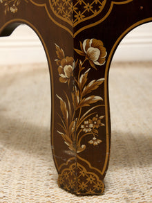 Vintage Chinoiserie Octagonal Glass Top Coffee Table