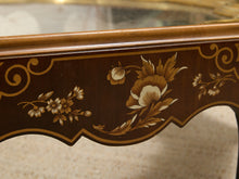 Vintage Chinoiserie Octagonal Glass Top Coffee Table