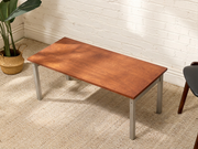 Vintage Modernist Wood and Metal Coffee Table