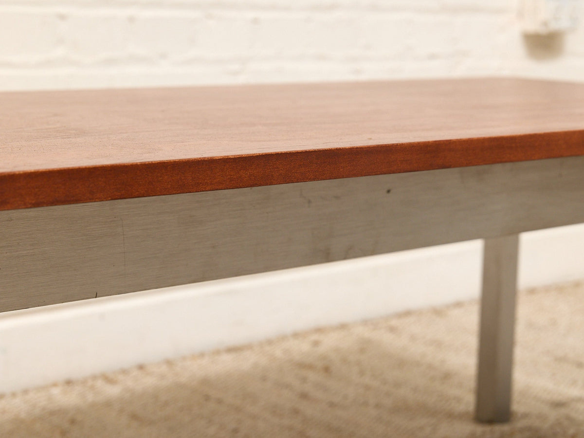 Vintage Modernist Wood and Metal Coffee Table