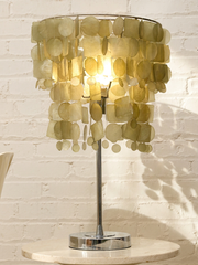 Verner Panton Style Capiz Shell Table Lamp