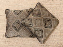 Palazzo Damask Accent Pillow with Black Cord Trim