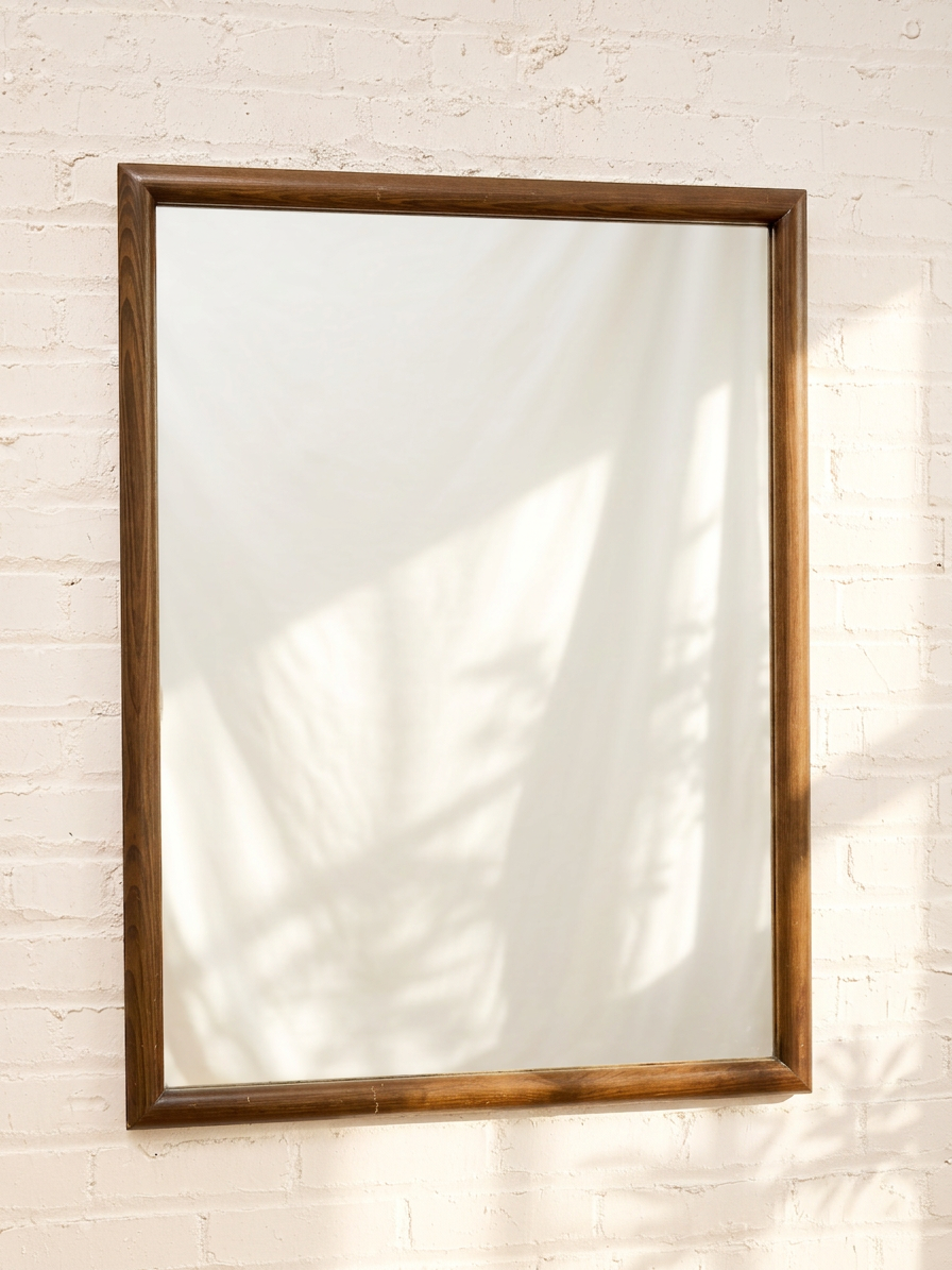 Walnut Wood Sleek Mirror #9