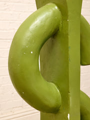 Oversized Lime Green Concrete Dollar Sign Sculpture