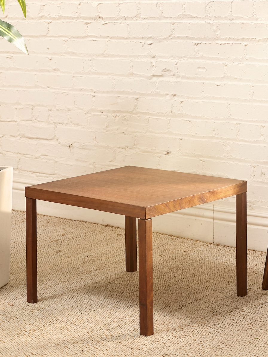 Vintage Mid-Century Modern Walnut Square Side Table