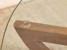 Vintage Mid-Century Modern Sculptural Wood & Glass Coffee Table