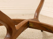 Vintage Mid-Century Modern Sculptural Wood & Glass Coffee Table