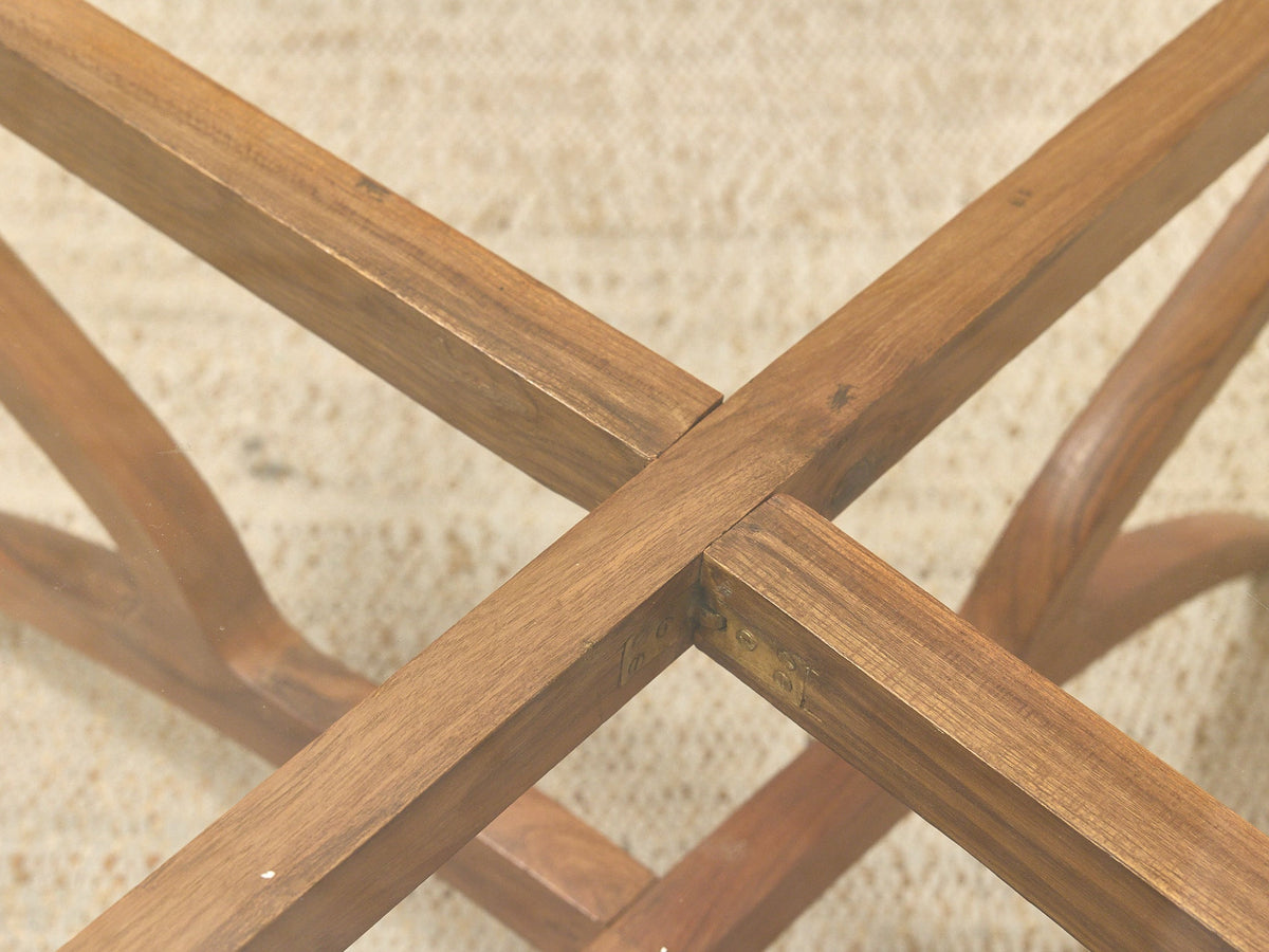 Vintage Mid-Century Modern Sculptural Wood & Glass Coffee Table
