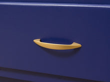 Vintage Blue and Gold Glass Display Counter - Retail Showcase
