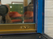 Vintage Blue and Gold Glass Display Counter - Retail Showcase