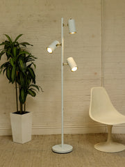 Vintage White Three-Light Adjustable Floor Lamp
