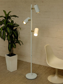 Vintage White Three-Light Adjustable Floor Lamp