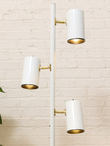 Vintage White Three-Light Adjustable Floor Lamp