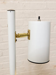 Vintage White Three-Light Adjustable Floor Lamp
