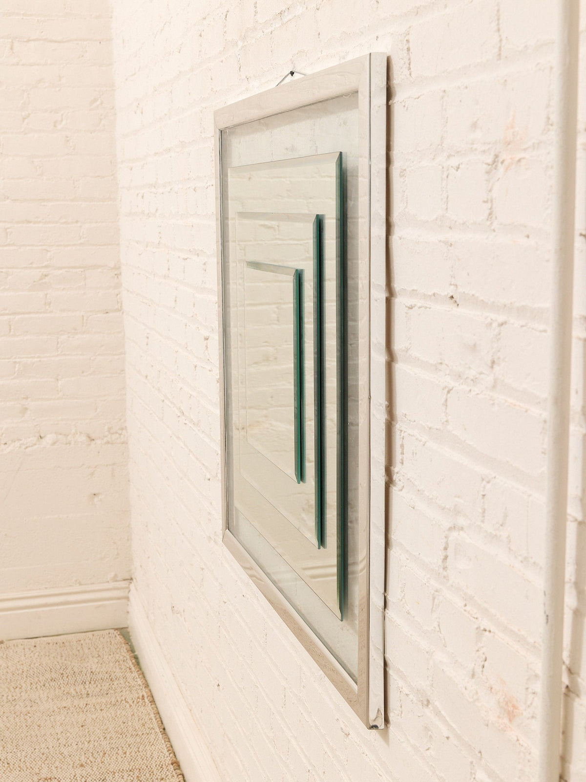 Vintage Hollywood Regency Layered Beveled Mirror