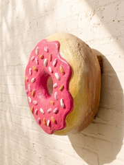 Oversized Pink Frosted Donut Fiberglass Store Display