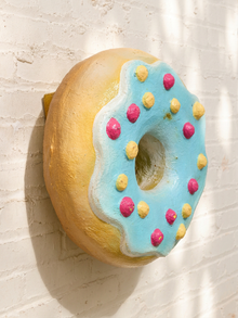 Oversized Blue Frosted Donut Fiberglass Store Display