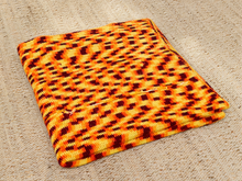 Vintage 1970s Crochet Afghan Throw in Orange, Yellow & Brown