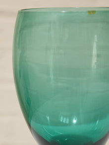 Vintage Emerald Green Stemmed Glasses – Set of 6