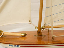 Vintage Wooden Pond Yacht Sailboat Model