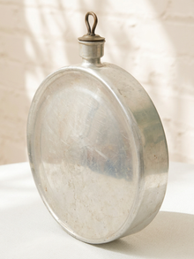 Antique Metal Water Flask with Loop Cap