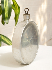 Antique Metal Water Flask with Loop Cap
