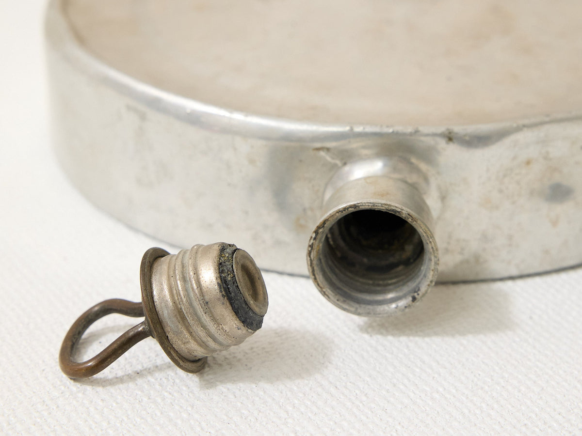 Antique Metal Water Flask with Loop Cap