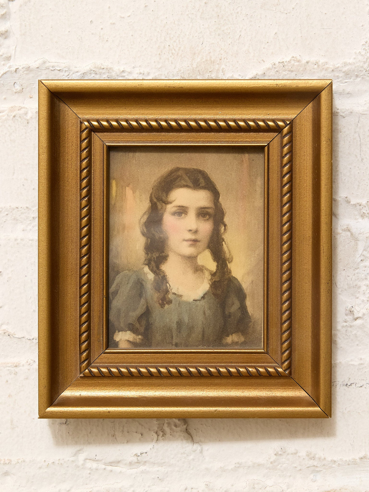 Vintage Framed Portrait of a Young Girl